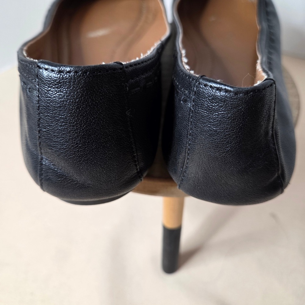 Frye & Co Womens Black Leather Whipstitch Round Toe Ballet Flats Shoes Size 8.5 - Picture 4 of 15